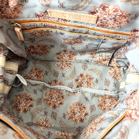 Hobo Flourish Leather Shoulder Bag in Cream - Picture 7 of 8